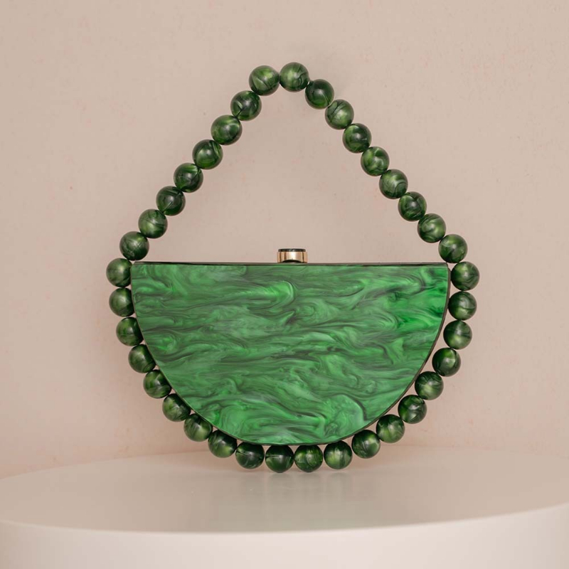 Tortoiseshell Bag Acrylic - 真珠光沢のあるレトロなヒョウ柄アクリルバッグ、べっ甲風シンプルスクエアイブニングクラッチ（レディース）