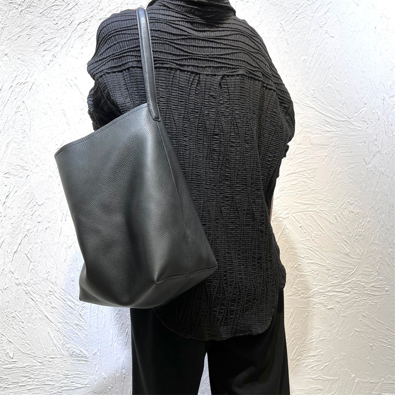 Women Hand Bags For Office - 女性100% 本革ショルダーバッグビッグカジュアル手バケットトートバッグ女性2022シンプルなソフト牛革オフィス大ハンドバッグ女性