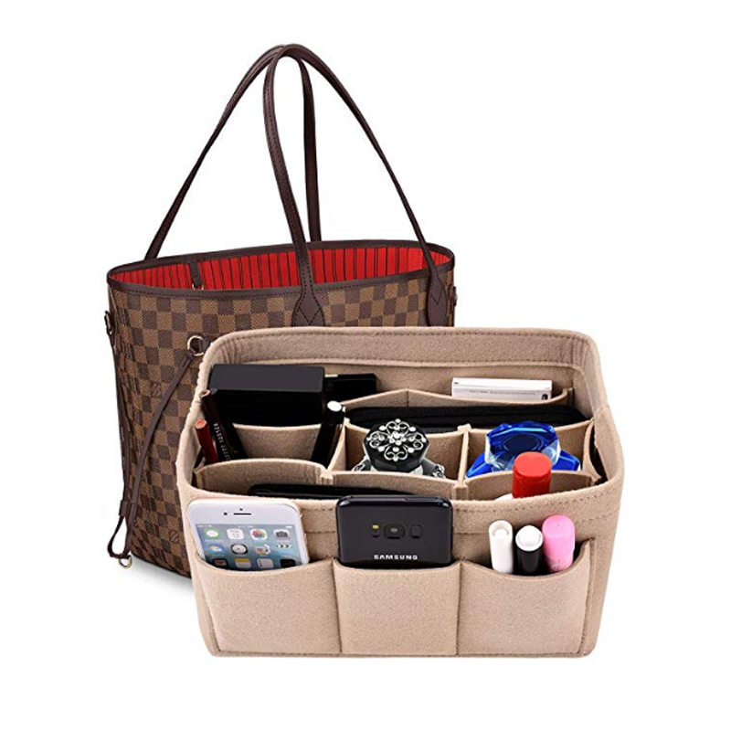 Women Bags Gucci - メイクアップオーガナイザーインサートバッグハンドバッグ、旅行用インナー財布ポータブル化粧品バッグ、フィット化粧品バッグフィットスピーディネヴァーフル