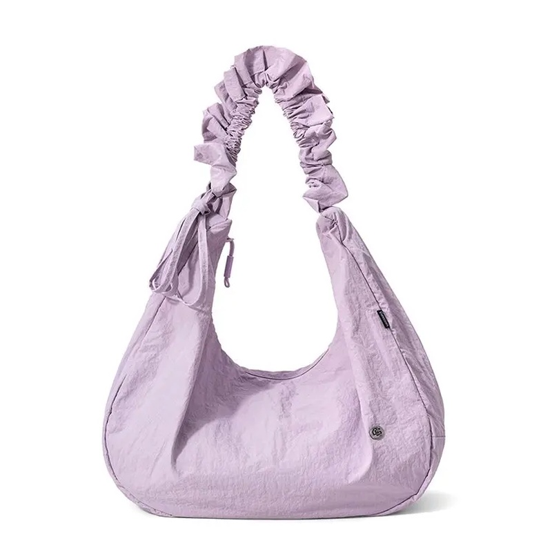 Hobo Bag Slouchy - レディースクリンクルナイロンホーボーバッグ、軽量ルーシュドショルダーバッグ、カジュアルスラウチトートハンドバッグ、トレンドY2K脇の下バッグ（デイリーユース向け）