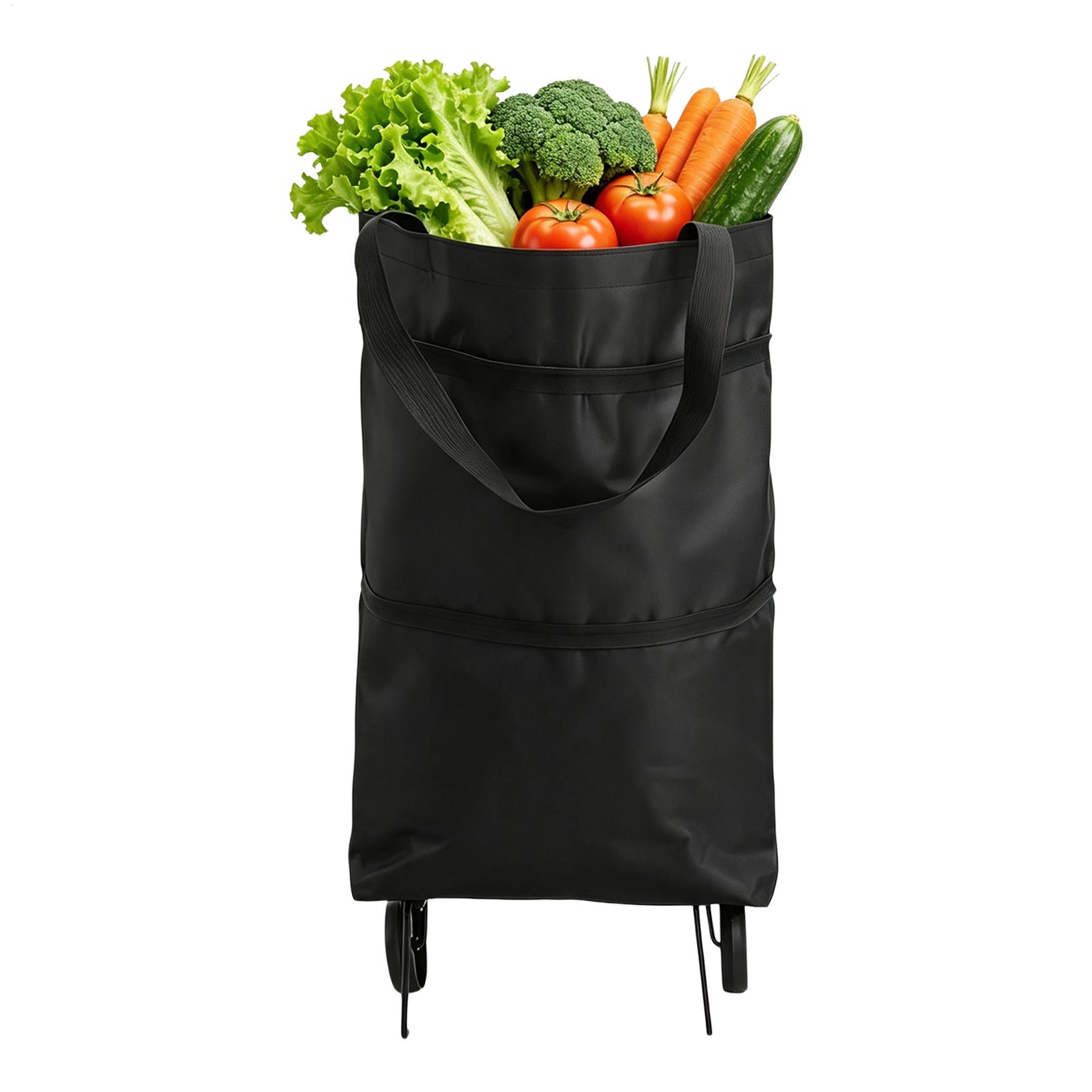 Women Bags Farmers - 車輪付き食料品バッグ 折りたたみ式ショッピングトート 大容量ローリングトート 買い物客、農家、女性、男性、高齢者向け