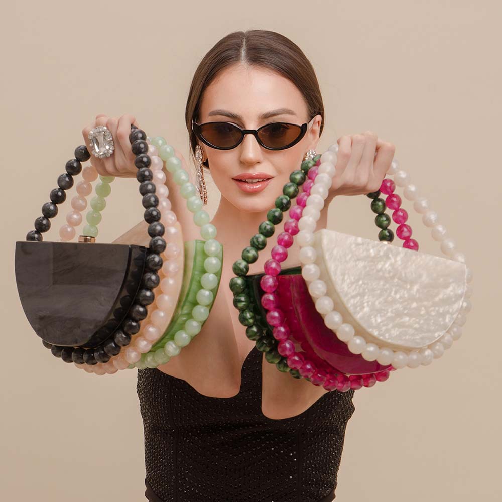 Tortoiseshell Bag Acrylic - 新しいパールレトロヒョウ柄アクリルバッグ女性のべっ甲カラーシンプルなスクエアディナーバッグ大人の女の子のハンドバッグパーティー女性