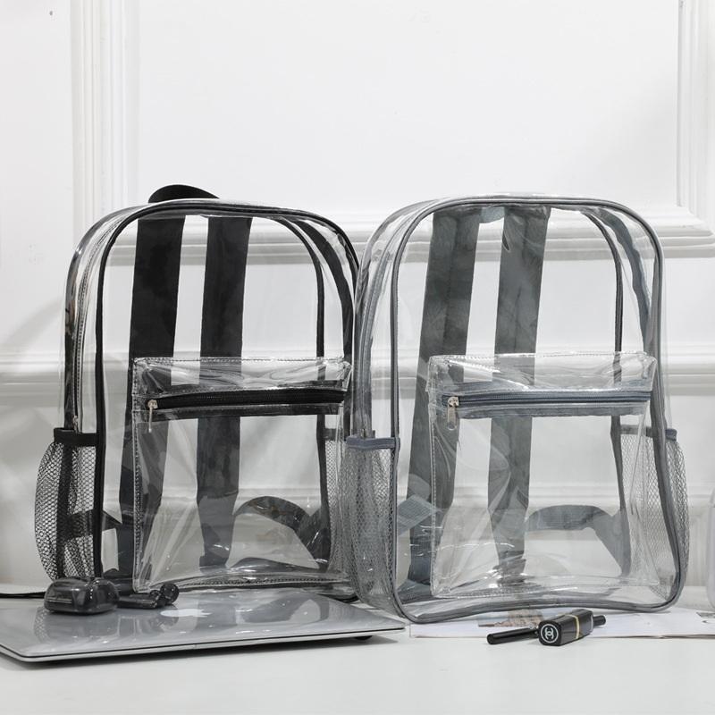 Women Bags Dkny - ホット販売透明 PVC アウトドアスポーツフィットネスナップサックカジュアル旅行目に見えるバックパック大容量防水ショルダーバッグ
