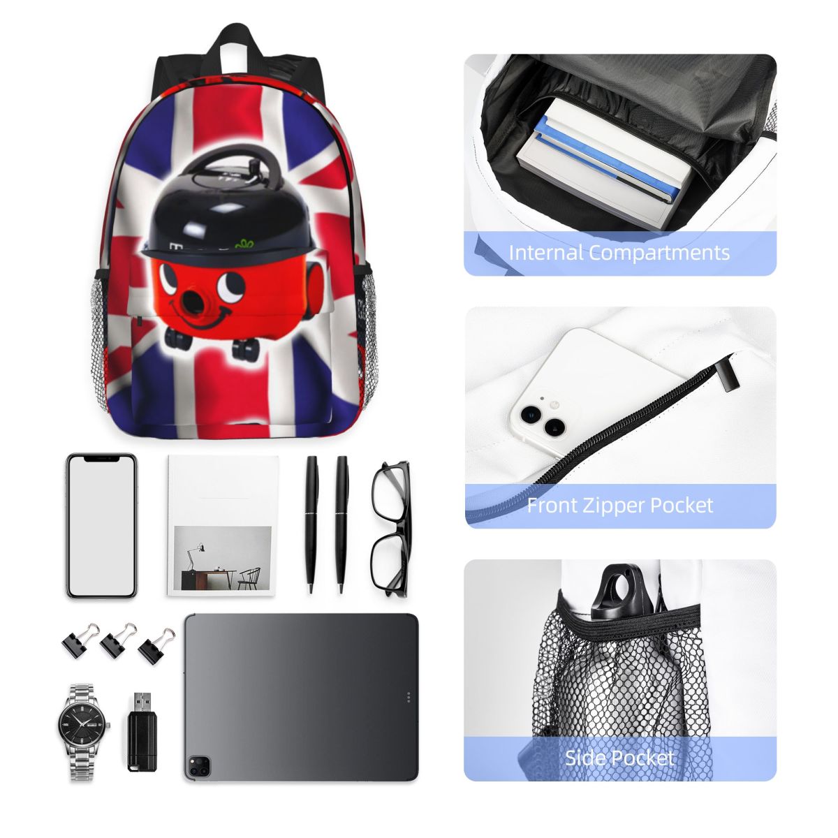Women Bags Uk Sale - ヘンリーフーバー英国国旗バックパックホットセールデイパック大容量男の子女の子ブックバッグショルダーバッグ男性女性スクールバッグ