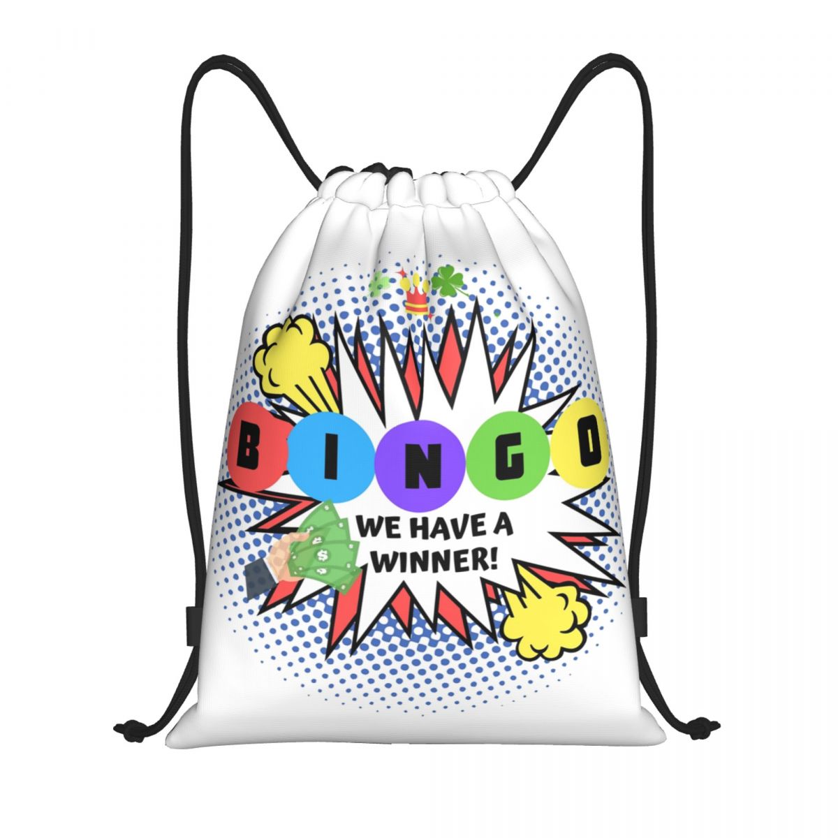 Women Bags Winners - ビンゴ 私たちには勝者があります 巾着バッグ メンズ レディース 折りたたみ式