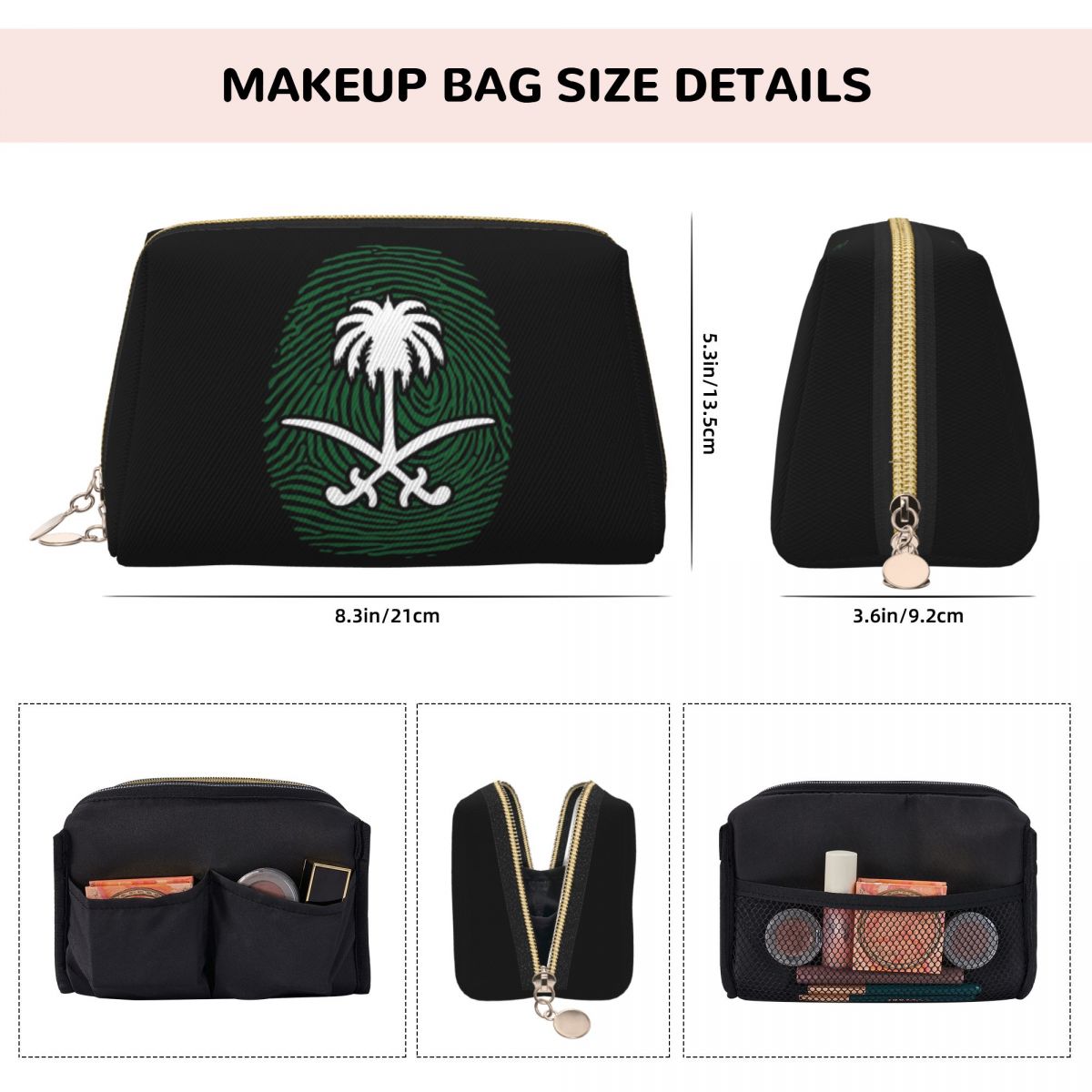 サウジアラビア王国 KSA フラッグ 女性用化粧品バッグ ト - Women Bags Ksa のレビューと価格