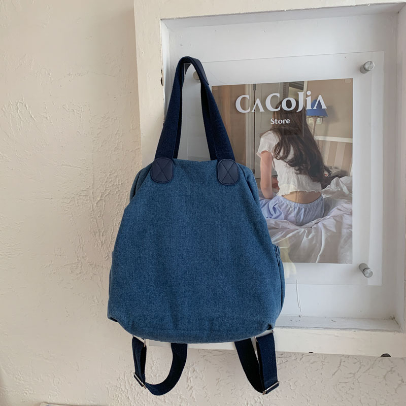 韓国ヴィンテージウォッシュドデニムバックパック 多機能トート - Women Bags Jeans のレビューと価格