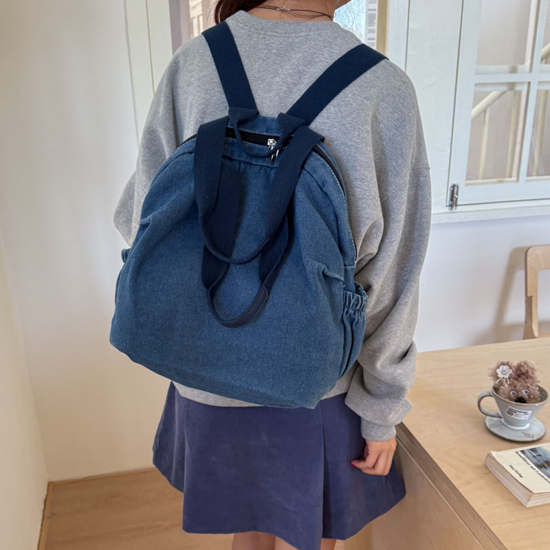 韓国ヴィンテージウォッシュドデニムバックパック 多機能トート - Women Bags Jeans のレビューと価格