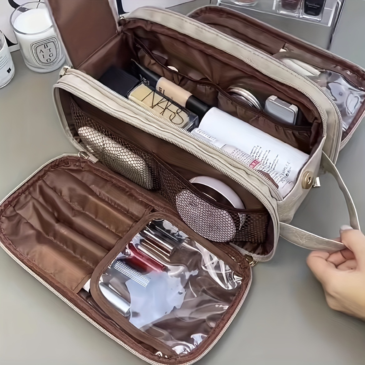 女性用新型多機能メイクアップバッグ、大容量、ポータブル、旅行 - Women Bags Goyard のレビューと価格