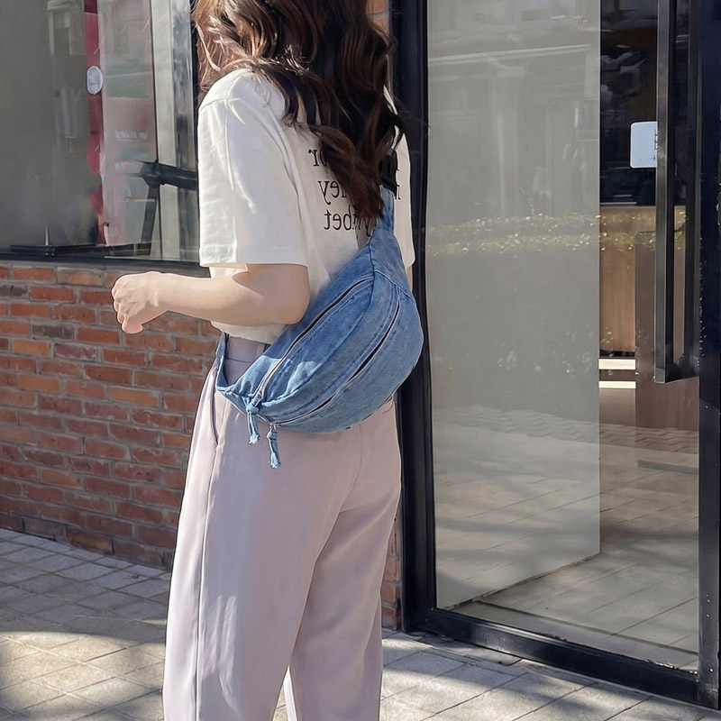 ヴィンテージデニムファニーパックストラップウォッシュドジーン - Women Bags Jeans のレビューと価格