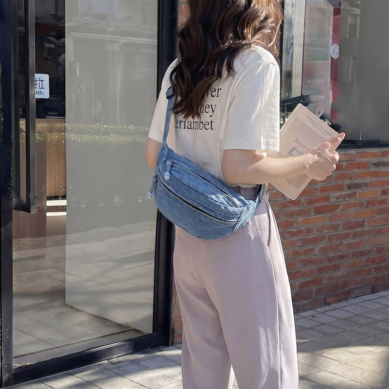 ヴィンテージデニムファニーパックストラップウォッシュドジーン - Women Bags Jeans のレビューと価格