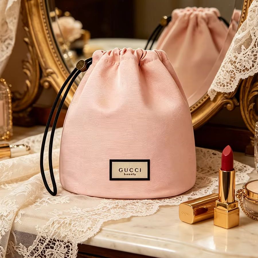 グッチバッグ女性用巾着化粧品バッグピンクキャンバス旅行収納ポ - Women Bags Gucci のレビューと価格