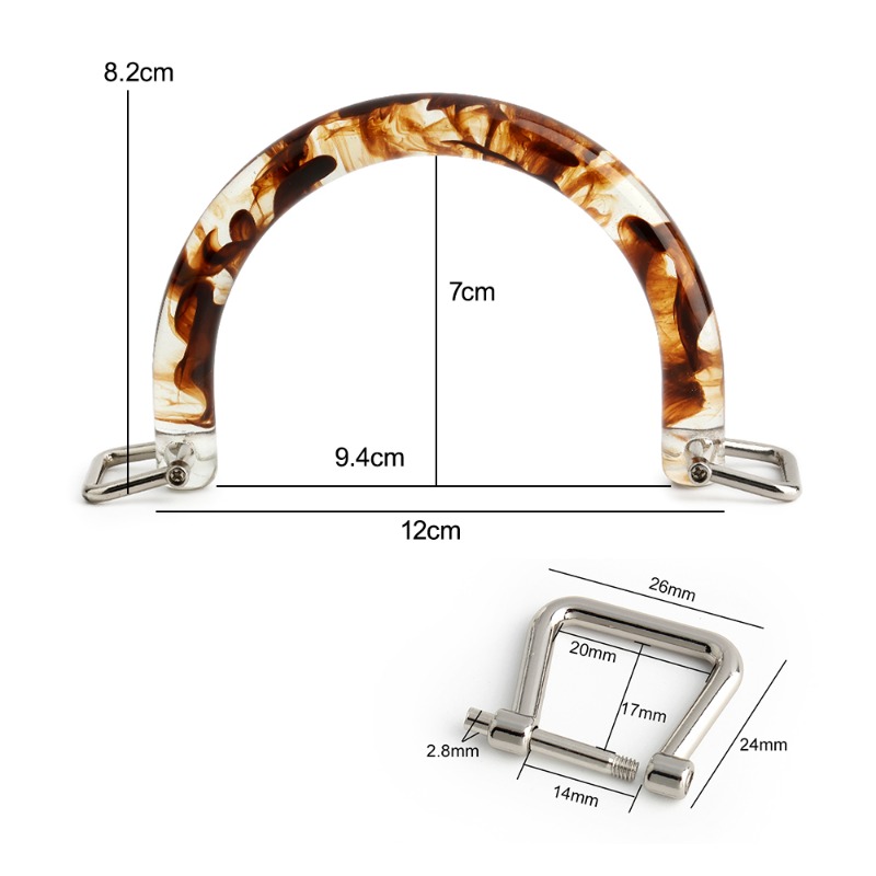 1/2/4 個べっ甲模様のアクリルハンドバッグハンドル革バッ - Tortoiseshell Bag Acrylic のレビューと価格