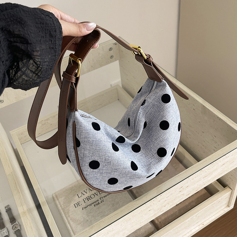 女性用ポルカドットホーボーバッグ、女性用クロスボディショルダ - Hobo Bag Slouchy のレビューと価格