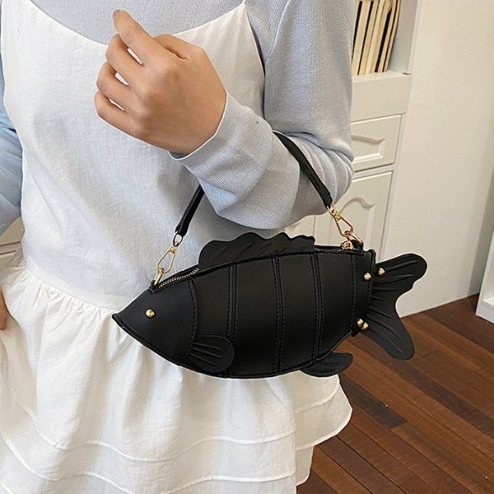 クリエイティブシミュレーション魚型クロスボディバッグ 3D  - Hobo Bag Slouchy のレビューと価格