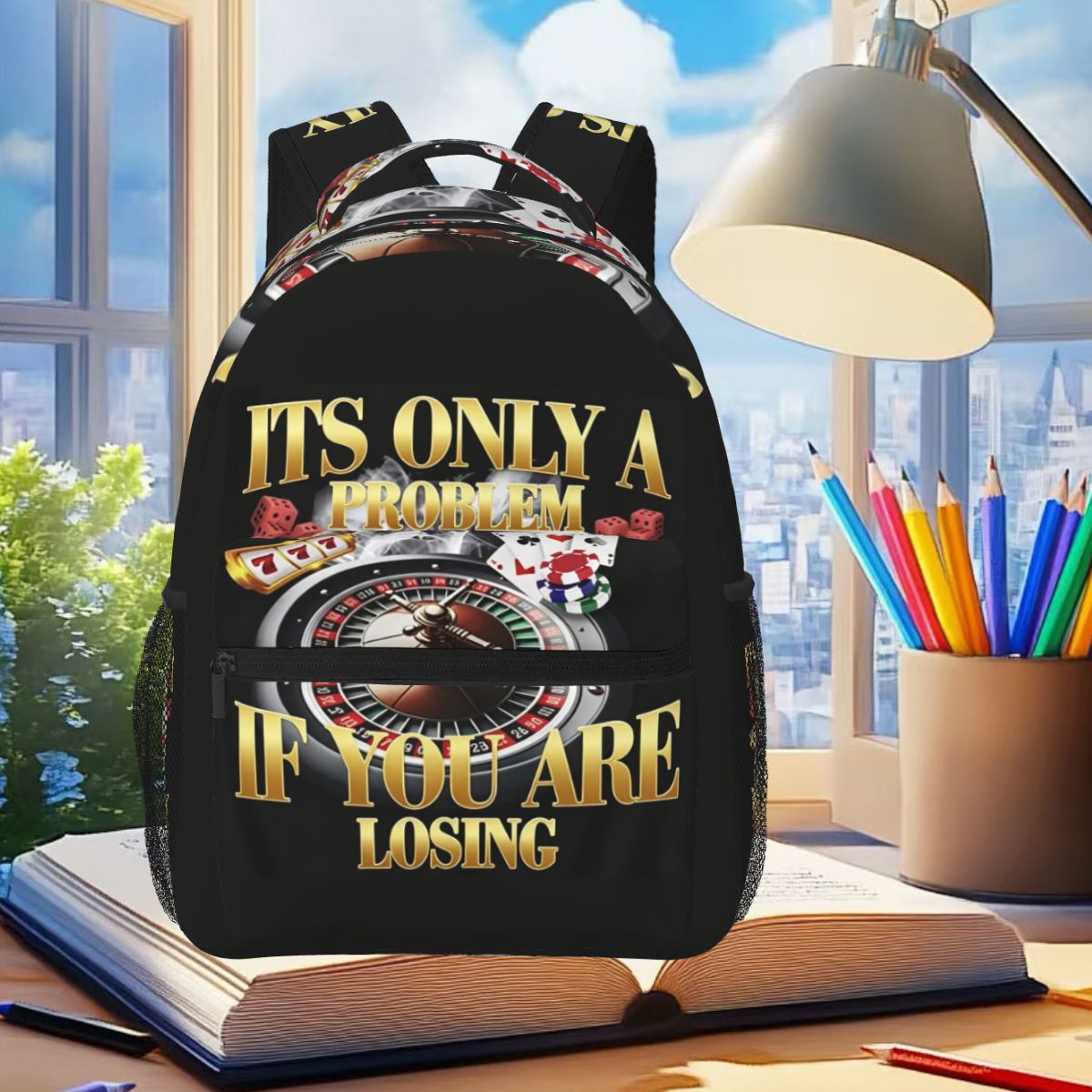 勝者は決して諦めない面白いギャンブルミームバックパック学生男 - Women Bags Winners のレビューと価格