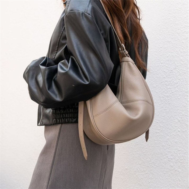 HIFASHION スラウチー本革ハーフムーンバッグ女性大容 - Hobo Bag Slouchy のレビューと価格