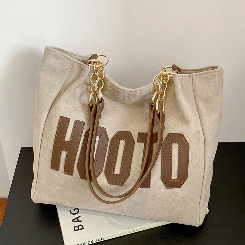 ソリッドカラーのショルダーバッグ、トレンディなレタートートバ - Women Hand Bags For Office のレビューと価格