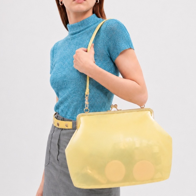 クリア PVC 防水ゼリーバッグキャンディーカラークラスプト - Hobo Bag Slouchy のレビューと価格