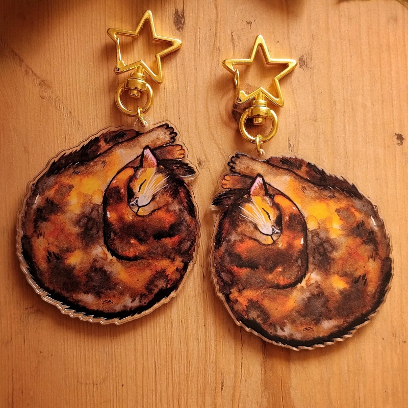 猫アクリルキーホルダー グレータビー猫 オレンジ猫 牛猫 ト - Tortoiseshell Bag Acrylic のレビューと価格