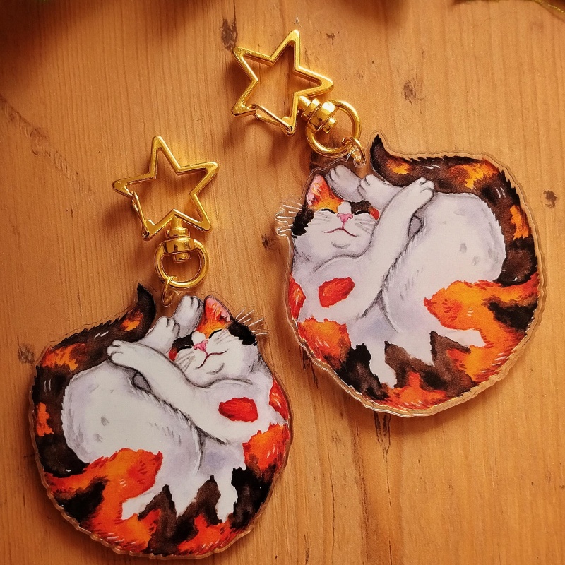 猫アクリルキーホルダー グレータビー猫 オレンジ猫 牛猫 ト - Tortoiseshell Bag Acrylic のレビューと価格