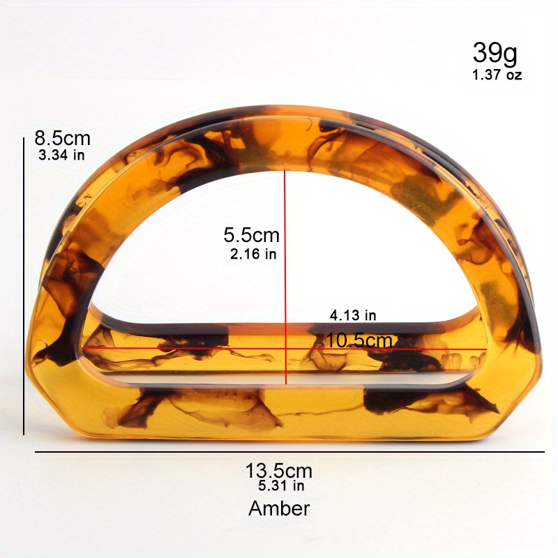 レジンd字型ハンドメイドビーチバッグハンドル、アクリル亀シェ - Tortoiseshell Bag Acrylic のレビューと価格
