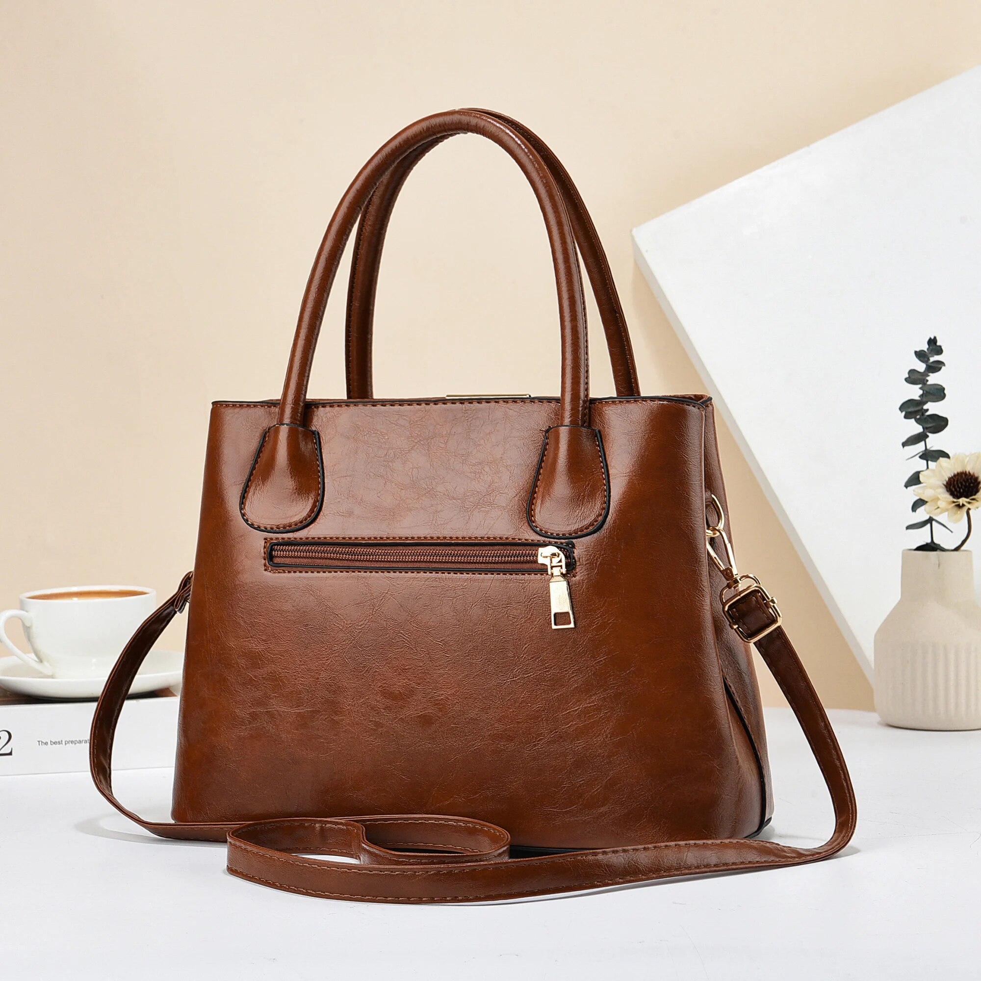 女性用PUレザークロスオーバーバッグ,レトロバッグ,無地,エ - Women Hand Bags For Office のレビューと価格