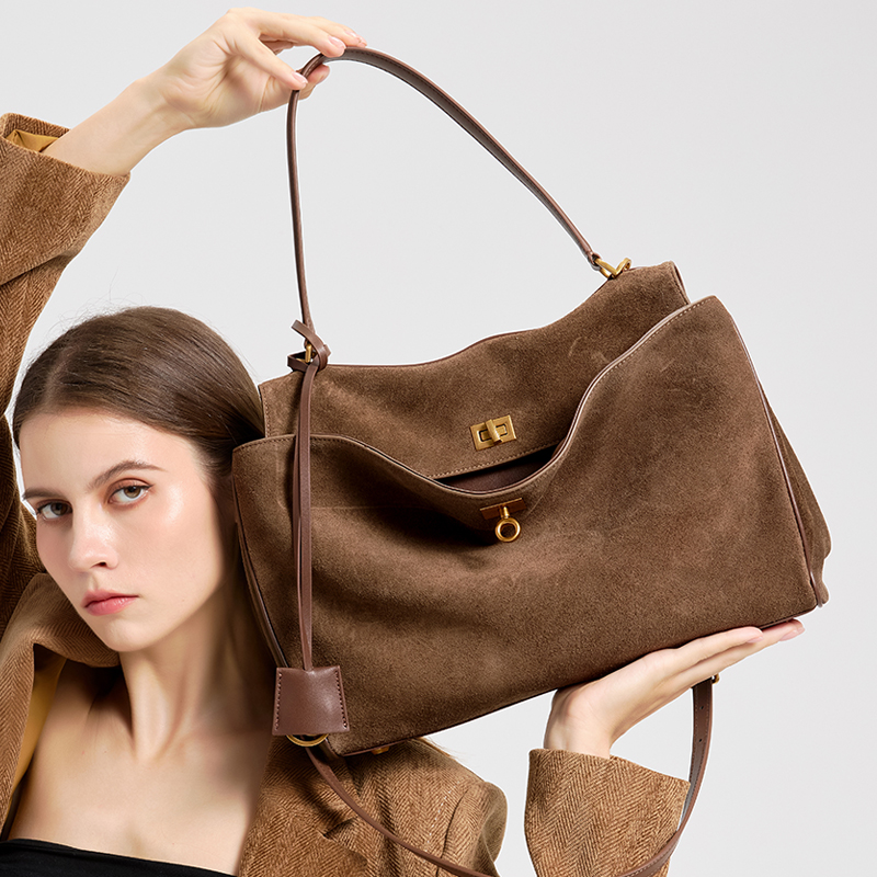レディース 大容量 本革バッグ ソフトスエード スエード 手 - Women Hand Bags For Office のレビューと価格
