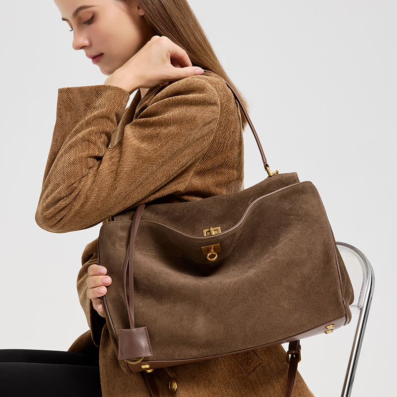 レディース 大容量 本革バッグ ソフトスエード スエード 手 - Women Hand Bags For Office のレビューと価格