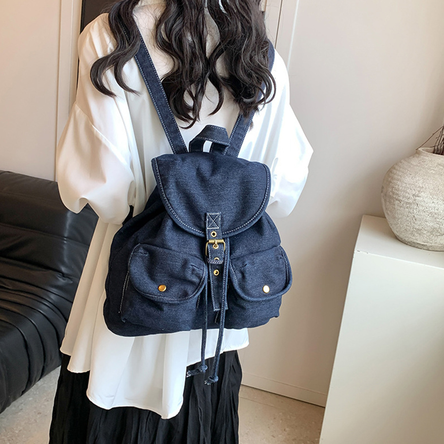カジュアルデニムフリップバックパック女性 Mochilas  - Women Bags Jeans のレビューと価格