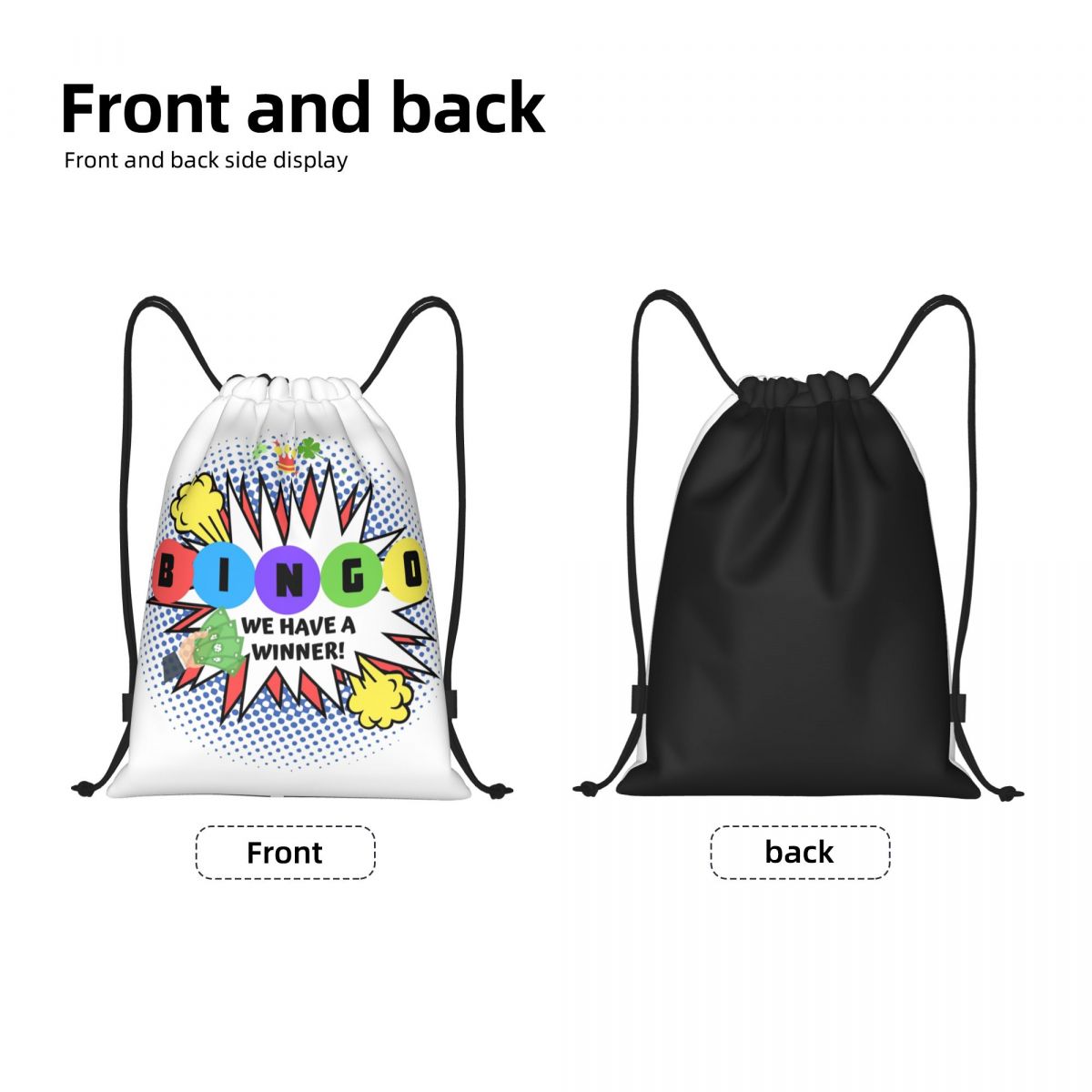 ビンゴ 私たちには勝者があります 巾着バッグ メンズ レディ - Women Bags Winners のレビューと価格